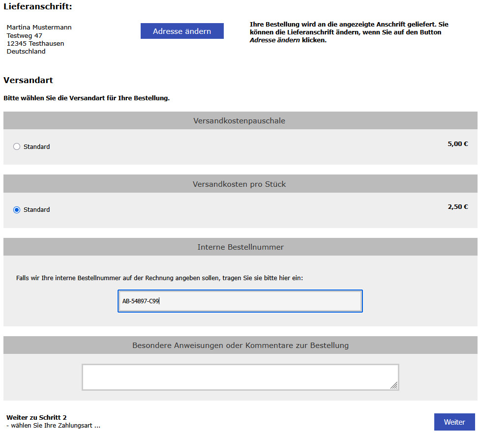 Interne Bestellnummer in checkout_shipping