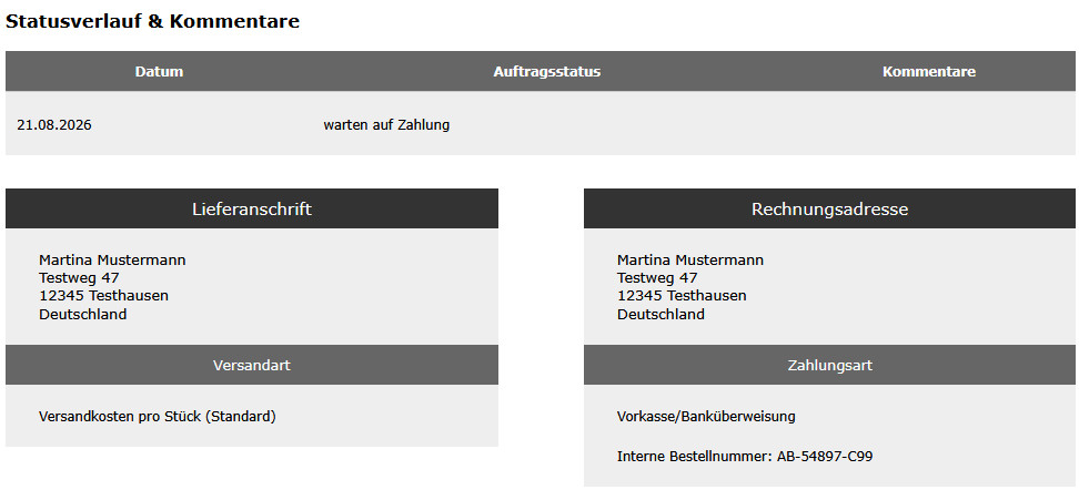 Interne Bestellnummer in account_history_info